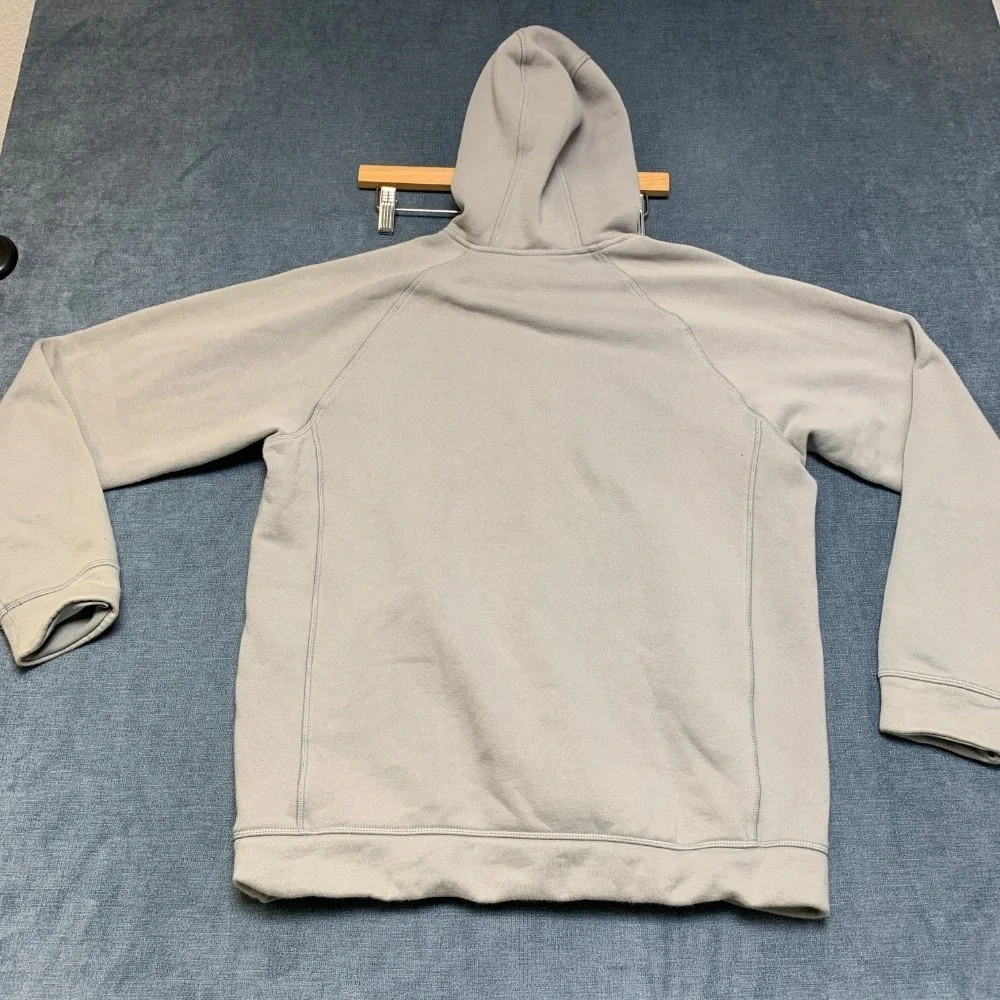 Adidas Hoodie Mens M Gray Kangaroo Pockets Drawstring Raglan Sleeve Winter Warm
